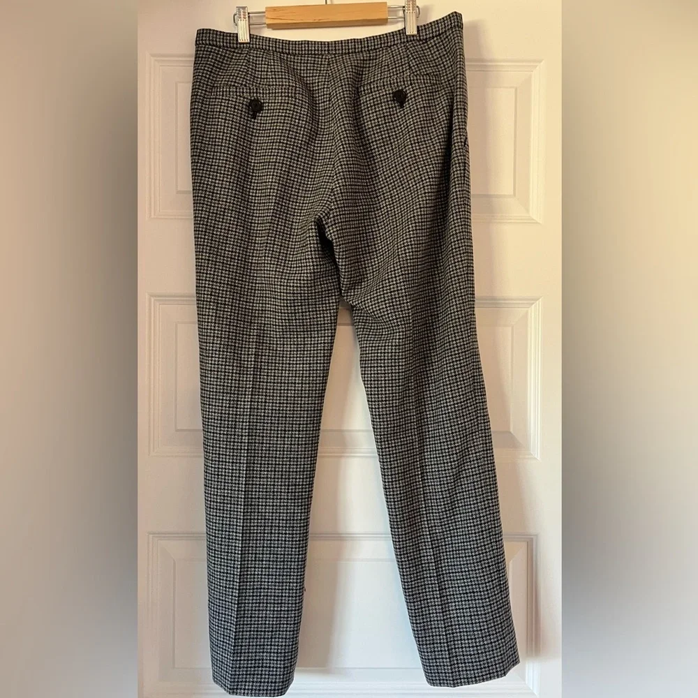 Marc Jacobs Women's Career Classic Black and Gray Checkered Wool Pants Size 6